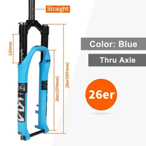 Thru Axle Bike Fork 26/27.5/ 29er Inch MTB 120mm Air Suspension Fork - Picture 1 of 38
