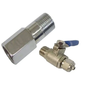 Feed Water Adapter w/ Ball Valve Chrome 1/2" Pipe Thread Tee 1/4" Plumbing parts - Picture 1 of 1