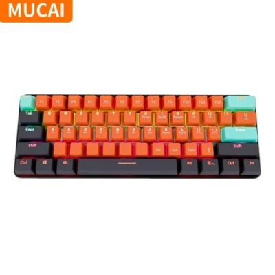 MUCAI MKA610 USB Mini Mechanical Gaming Wired Keyboard Red Switch 61 Key Gamer f - Bild 1 von 4