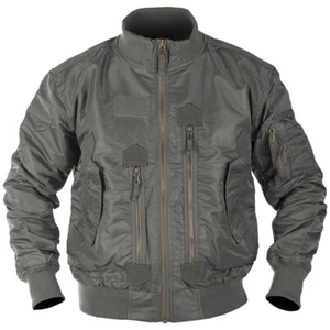 Mil-Tec US Tactical Flight Jacket Mens Bomber Windblocker Travel Urban Grey - Picture 1 of 7