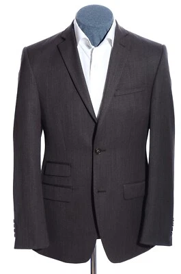 Chaqueta Blazer Abrigo Deportivo 36R Joseph Abboud Marrón Oscuro Lana Worsted Dos Botones Foto 1 de 4