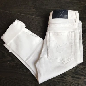 New Jacadi Paris White Cotton stretch Girl Jeans Pants Size 4A - Picture 1 of 6