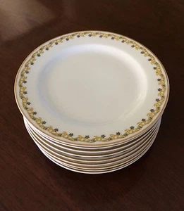 Haviland Limoges Schleiger 101 rotoli neri e gialli 8 piatti pane e burro - Foto 1 di 3