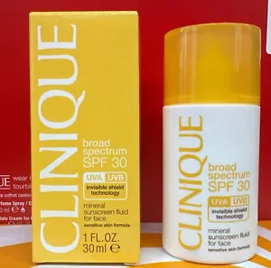 Clinique Broad Spectrum SPF 30 mineral sunscreen fluid for sensitive skin 1 oz - Picture 1 of 2
