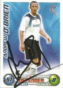 ANDREW O'BRIEN SIGNED BOLTON 2008/2009 MATCH ATTAX TRADING CARD+COA - Imagen 1 de 1