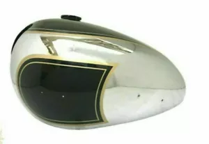 Matchless AJS Twin G9 G12 Chrome & Black Painted Fuel Petrol Tank - Foto 1 di 8