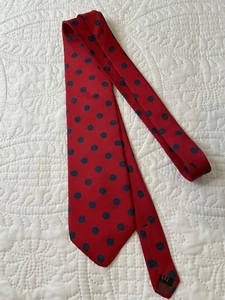 Bert Pulitzer Tie Classic Red Navy Polka Dots Silk Tie - Picture 1 of 3
