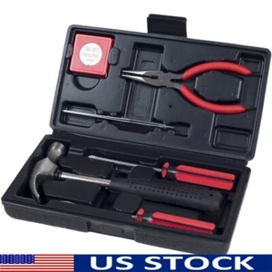 6 Piece Tool Set W/ Hammer Screwdrivers Pliers Measuring Tape Home Repair Kit US - Picture 1 of 4