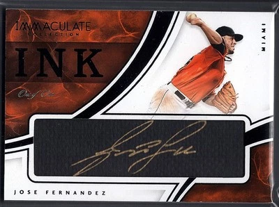 2016 Immaculate Ink Jose Fernandez Auto 1/1 #II-JF - Image 1 of 2