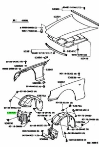 53895-14010 53896-14010 TOYOTA SUPRA SPLASH GUARD NEW GENUINE LEFT AND RIGHT SET - Picture 1 of 1