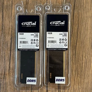 Lot New Crucial 32GB (2 x 16GB) DDR5-4800 Memory (CT16G48C40D8U5) 288-Pin - Picture 1 of 3