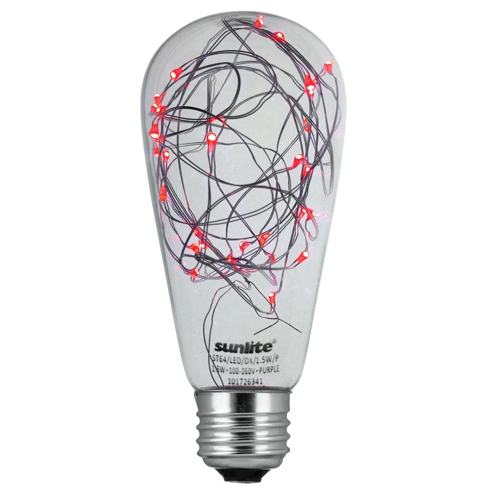 SUNLITE LED Vintage Red ST64 (S19) 1.5w Decorative Light Bulb - Image 1 of 1