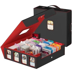 Card Storage Box 3200+ MTG Deck Box with 30 Colorful Divider, Commander Tradi... - Picture 1 of 8