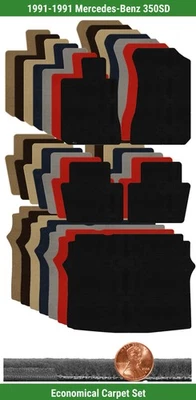 Juego de alfombrillas Velourtex personalizadas para Mercedes-Benz 350SD 1991 (5 piezas) #XUQ Foto 1 de 4