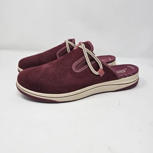 New Clarks Cloudsteppers Slip-On Clog Breeze Port Burgundy Size 10 - Picture 1 of 7