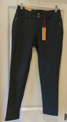 Pantalones SABRINA LAUREN Negros Lunares Ultra Suaves ELASTIZADOS Ajuste Perfecto Para Mujer 10 Foto 1 de 4