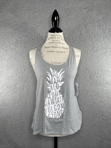 VOLCOM Sneak Peek Twist Tank Top Pineapple Hawaii Light Grey Women’s Small NWT - Picture 1 of 12