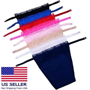 8 Pack Women Lace Cami Clip-on Mock Camisole Overlay Modesty Panel for Low-Cut - Picture 1 of 10