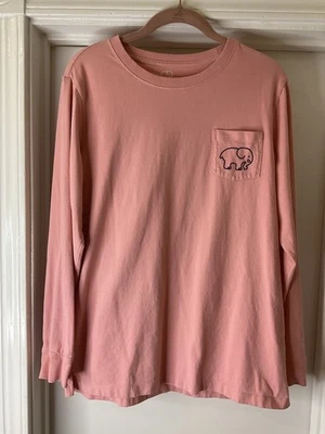Ivory Ella Elephant Lovers Long Sleeve Pink Organic Cotton T-Shirt Size L - Image 1 of 4