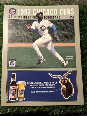 1997 MLB Chicago Cubs Scorecard vs Astros Sammy Sosa Sandberg Bagwell Biggio + - Image 1 of 3