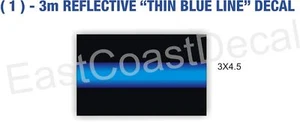 POLICE THIN BLUE LINE -EMERGENCY 911 REFLECTIVE 1 DECAL - Picture 1 of 1