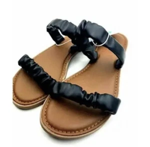 Universal Thread  Women’s Willow Two Band Scrunched Sandals Size 8 - Picture 1 of 1