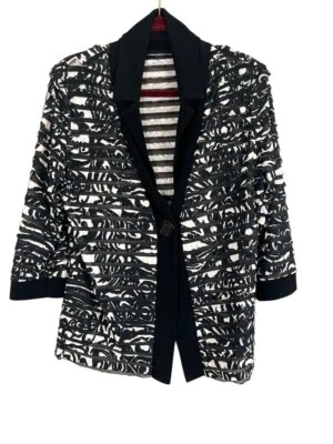 Blazer M Negro Rayas Floral Transparente Neutro Retro Boho Western Moderno Años 80 Hippie Foto 1 de 4