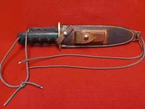 Randall Model 14 Attack Knife with Sawback, Sheath, Stone - Picture 1 of 13