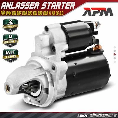 Anlasser Starter 1.1 KW 9 Zähnez. für BMW 1er E81 E87 E88 E90 E91 E92 5er X1 X3 - Bild 1 von 4