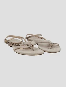 NEW IMPERFECT KITON SANDALS LEATHER SUEDE AND SNAKE SIZE 3 UK 4 US 37 EU H481 - Picture 1 of 6