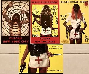 DAVE VULCAN NEW YORK CITY RARE VINT 1997 DEATH KRANKENSCHWESTER 2000 4 PROMO POSTKARTEN LOT - Bild 1 von 2
