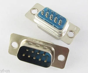200pcs 2 Row DB9 D-Sub 9pin Male Chassis Solder Serial Port Connector for PC Use - Picture 1 of 3