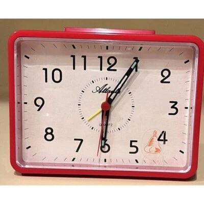 Atlanta Alarm Clock Black And Red Rectangle Analog Display Battery Powered Retro - Image 1 of 4