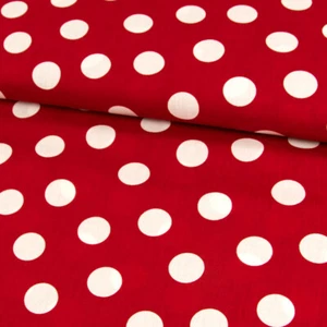 Tela de algodón lunares grandes rojo blanco tela de moda (precio = 0,5 m) - Imagen 1 de 3