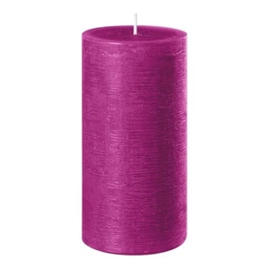 8 x Wenzel Kerzen Rustic Stumpenkerze Größe 140 x 70 mm in der Farbe fuchsia - Picture 1 of 1