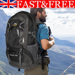Hiking Camping Backpack Waterproof Nylon Outdoor Travel Luggage Rucksack Bag 60L - Picture 1 of 11