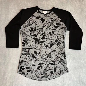 Disney Mickey Mouse All Over Print Crew Neck Raglan Shirt Size Small - Picture 1 of 7
