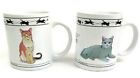 Set 2 Cat Lover Coffee Mugs Limited Collectible Chartreux Abyssinian Turkish