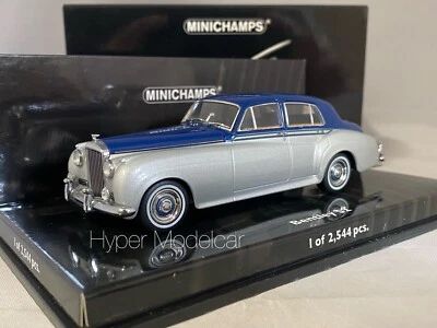 MINICHAMPS 1/43 BENTLEY S2 STANDARD SALOON 1960 SILVER/BLUE ART.436139950 - Immagine 1 di 4