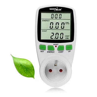 Wattmeter Energieverbrauch Energiekosten Messgerät Stromzähler Typ E Steckdose - Bild 1 von 4