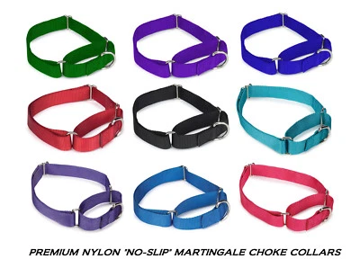 GRANDE-XL PERRO ANTIDESLIZANTE MARTINGALA Galgo Estrangulador Nylon COLLAR DE ENTRENAMIENTO Obediencia Foto 1 de 4