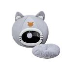 Semi Enclosed Cat Nest Soft Calming Kennel Cat Bed for Indoor Cats Pet Bed Self