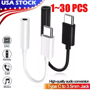 USB-C Type C to 3.5mm AUX Headphone Jack Adapter Lot For iPhone 16/Android Phone - Picture 1 of 19