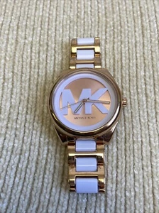 Michael Kors Ladies Watch Janelle Rose Gold/White MK7134 *Read Description* - Picture 1 of 11