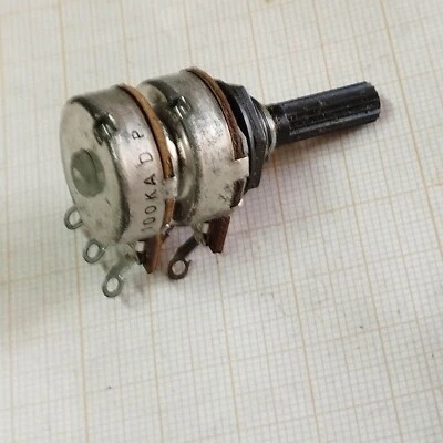 2x100 K ohm Potentiomètre Pot Potentiometer 2x 100 K ADP axe 6   P.N127 - Photo 1/4