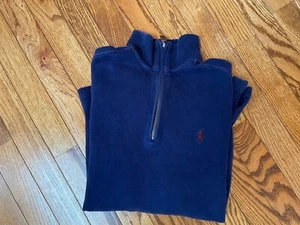Men's Polo by Ralph Lauren Navy Blue 1/4 Zip Pullover Sweater, Size Small - Picture 1 of 4