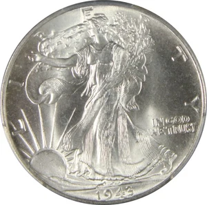 1943 MS65 Walking Liberty Half Dollar, PCGS 57235584 - Picture 1 of 4