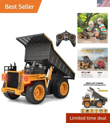 Cool Upgraded RC Dump Truck Toy with Flashing Lights - Perfect Gift for Toddlers - Image 1 of 4