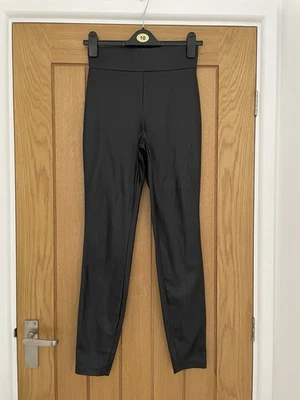 Next Full Length Faux Leather Leggings UK 8 L29 Soft Supple Quality Fabric - Image 1 of 4