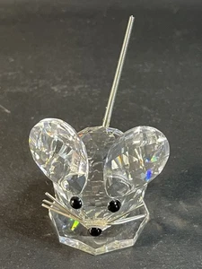 Swarovski Crystal 2.25” Mouse Figurine Metal Tail & Whiskers  Octagonal Base - Picture 1 of 11